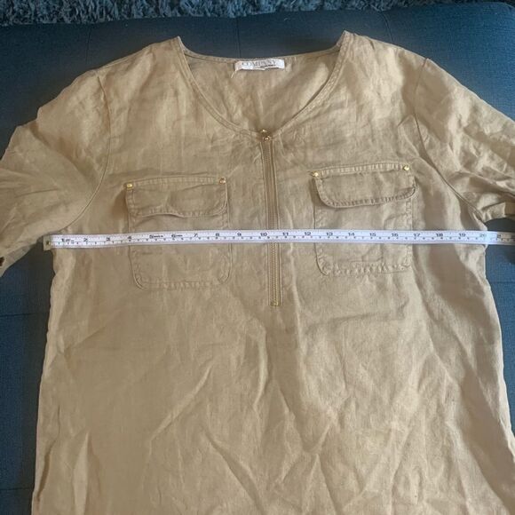 🎄Ellen Tracy Linen Roll Tab Tunic - Picture 6 of 7